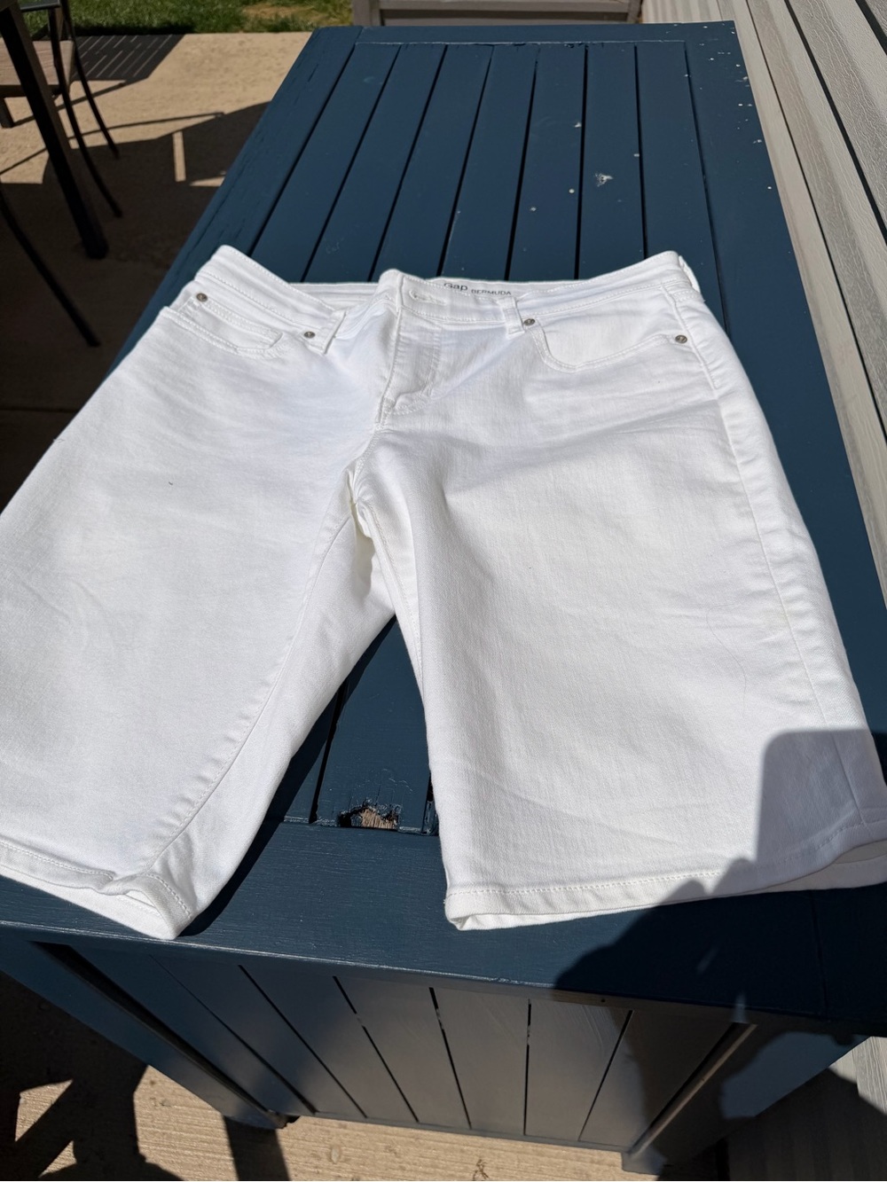 GAP White Women's Bermuda Denim Shorts